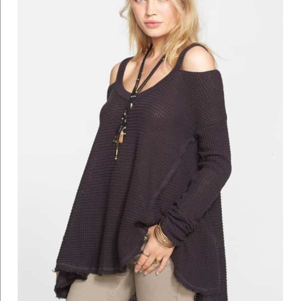 Free People Moonshine V Cold Shoulder Sweater